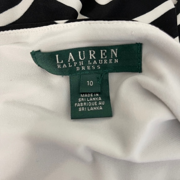 Ralph Lauren Chevron Faux  Wrap Dress size 10 Blak and white Chevron pattern - Picture 9 of 10